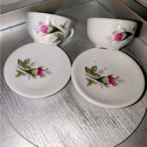 Vintage 4 piece Miniature Thistle porcelain Tea Set